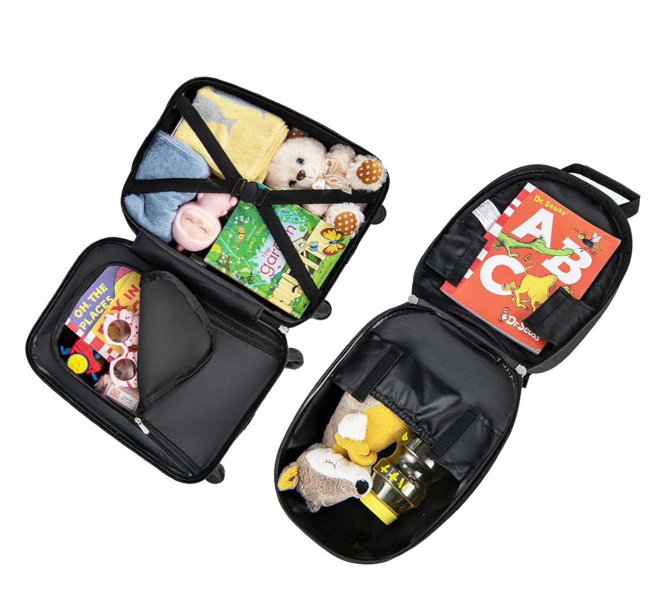 Innere Anordnung des Koffers und Rucksacks aus dem Set Marko Autos